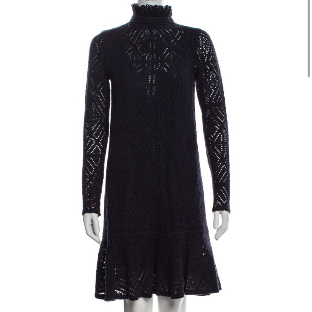Elegant Navy Lace Dress